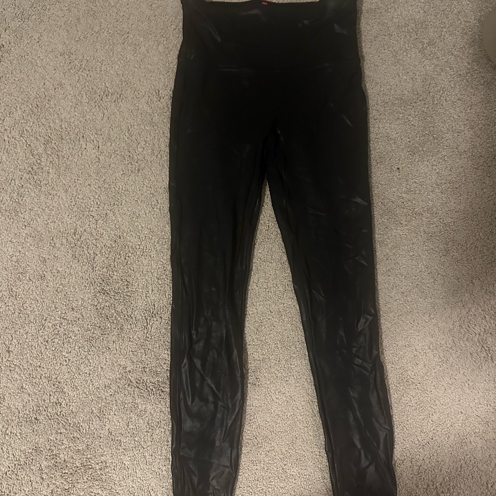 Spanx Black Faux Leather Leggings